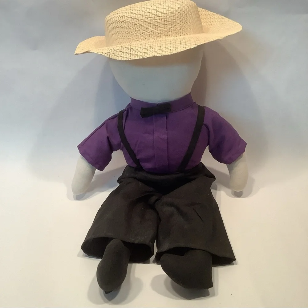 Vintage Plain Folks Amish Dolls Pennsylvania Dutch Women With Quilt 20” Man 16”